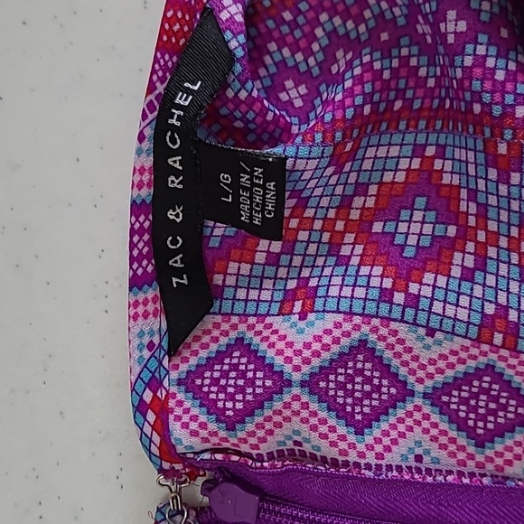 Zac & Rachel women's sleeveless pink & purple patterned top size Large - Picture 4 of 11